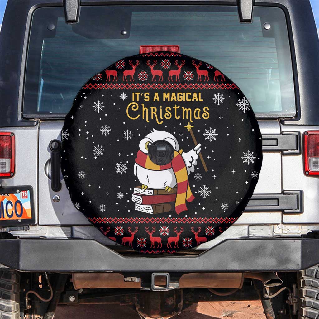 Magical Christmas Spare Tire Cover Owl Book Xmas DT04 - Wonder Print Shop