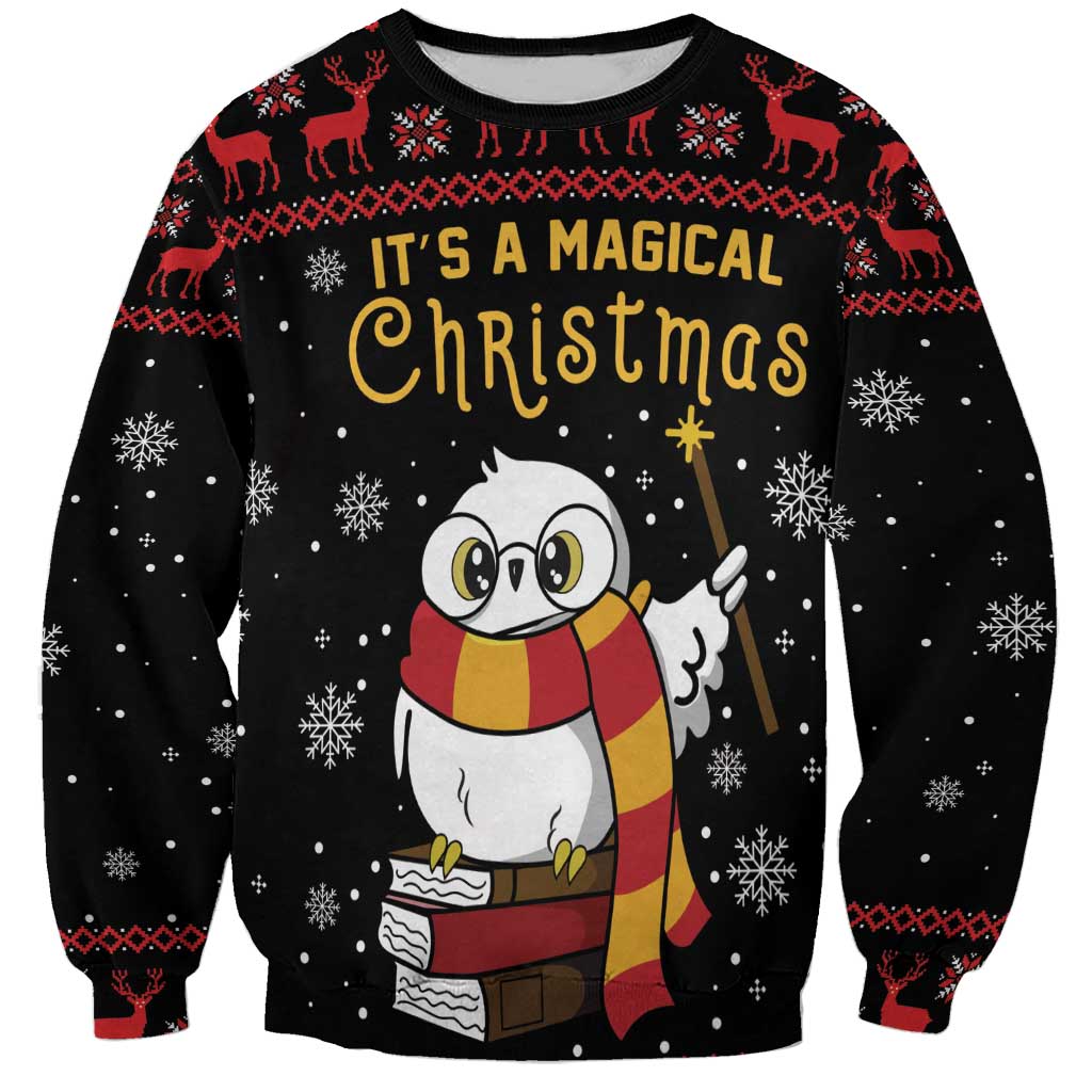 Magical Christmas Sweatshirt Owl Book Xmas DT04 - Wonder Print Shop
