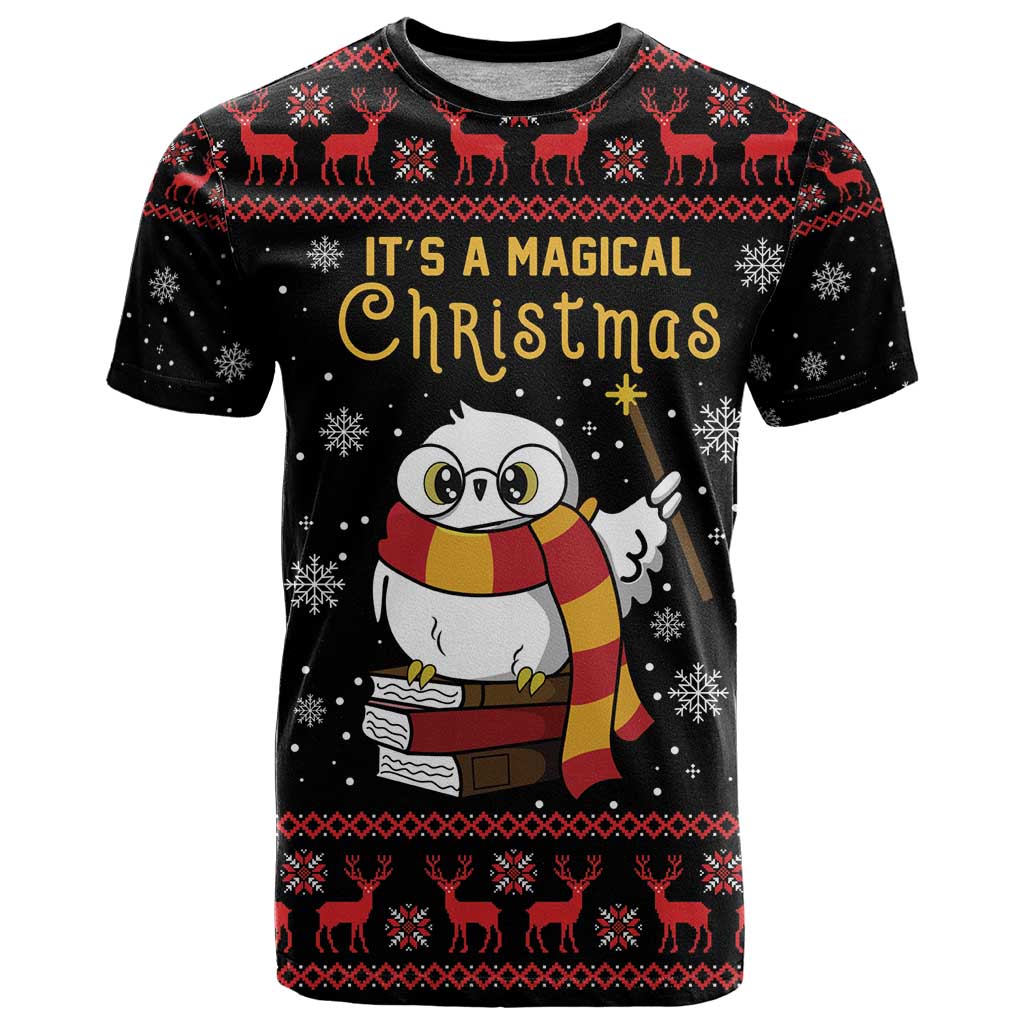 Magical Christmas T Shirt Owl Book Xmas DT04 - Wonder Print Shop