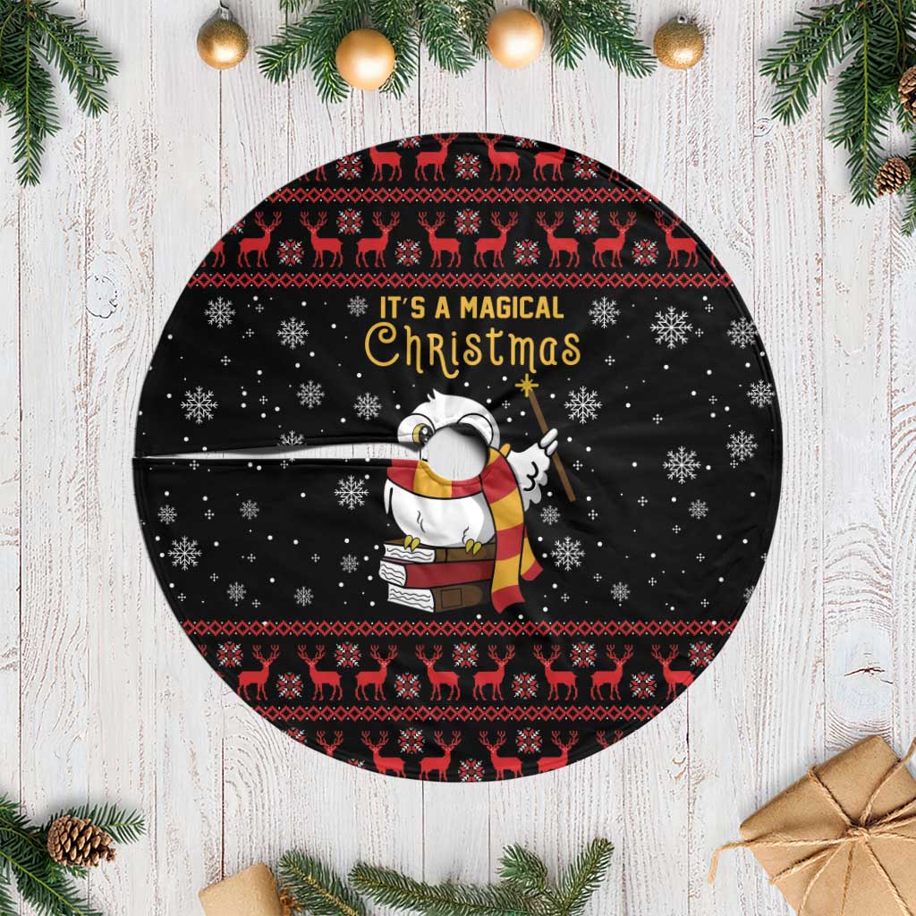 Magical Christmas Tree Skirt Owl Book Xmas DT04 - Wonder Print Shop