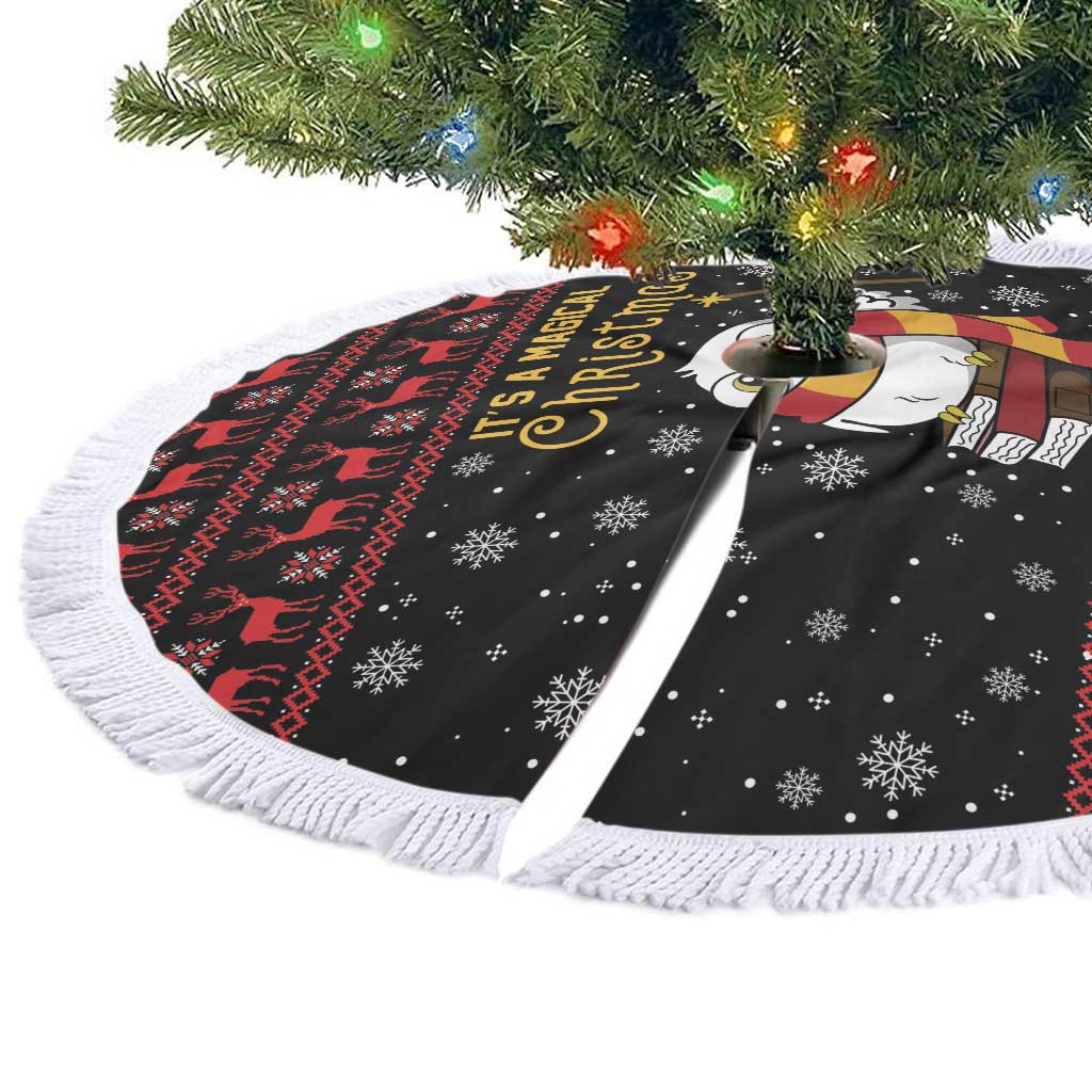 Magical Christmas Tree Skirt Owl Book Xmas DT04 - Wonder Print Shop