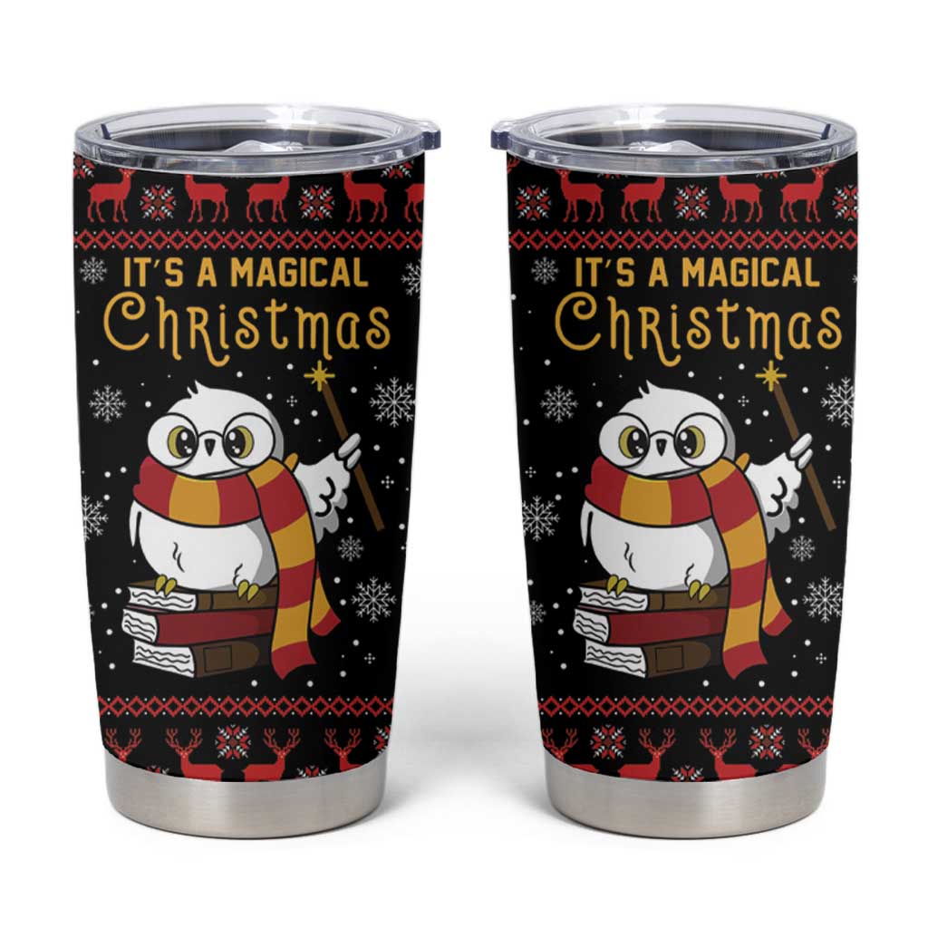 Magical Christmas Tumbler Cup Owl Book Xmas DT04 - Wonder Print Shop