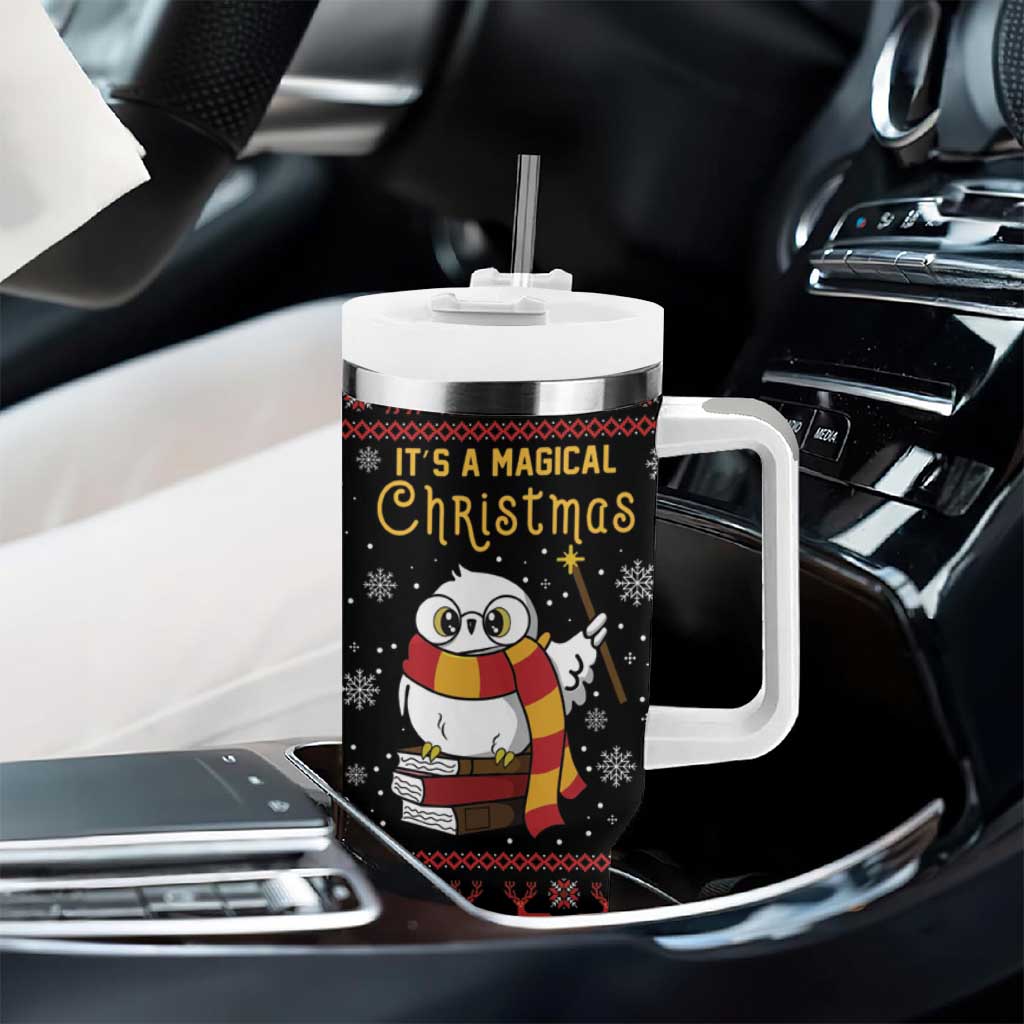 Magical Christmas Tumbler With Handle Owl Book Xmas DT04 - Wonder Print Shop