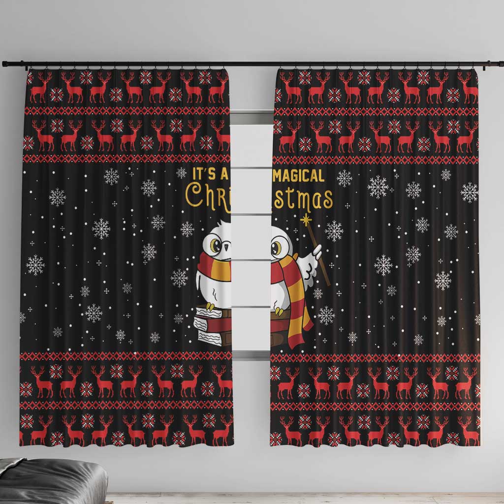 Magical Christmas Window Curtain Owl Book Xmas DT04 - Wonder Print Shop
