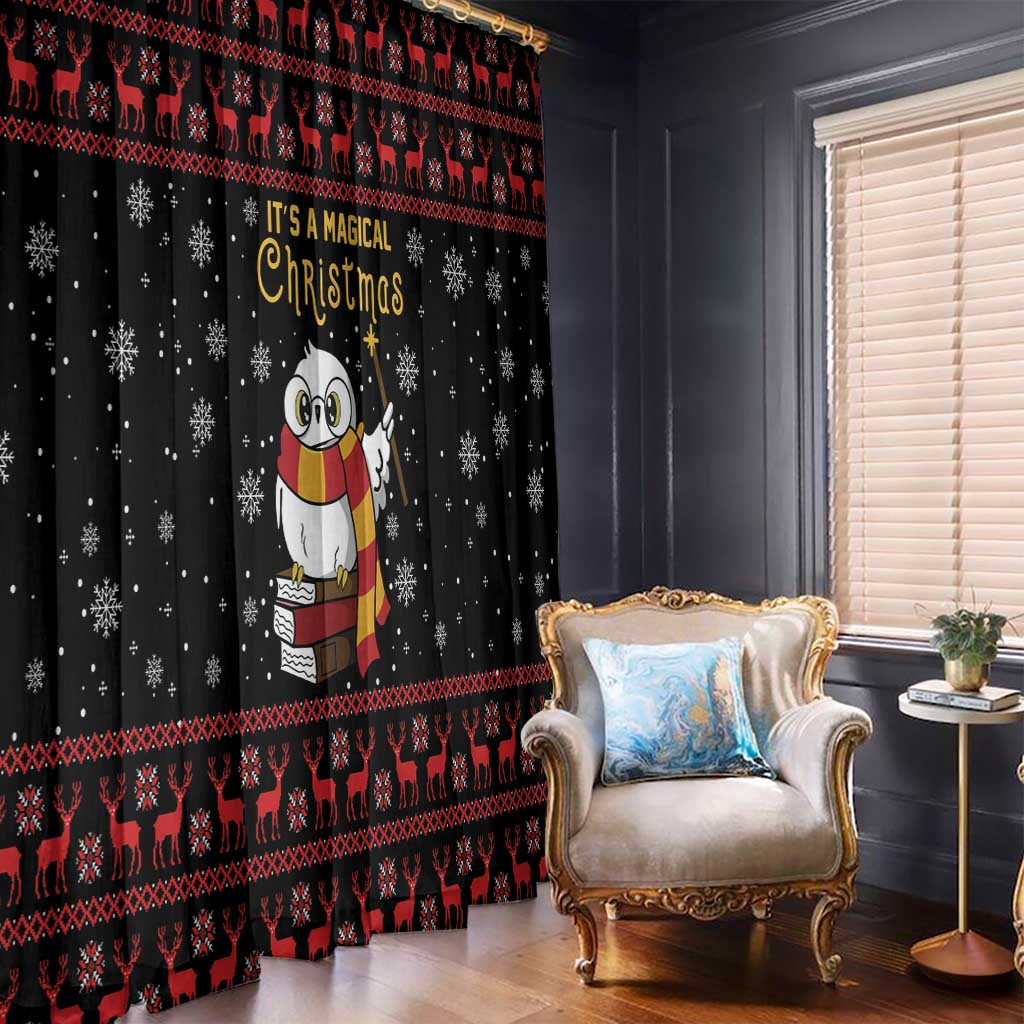 Magical Christmas Window Curtain Owl Book Xmas DT04 - Wonder Print Shop