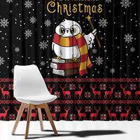 Magical Christmas Window Curtain Owl Book Xmas DT04 - Wonder Print Shop