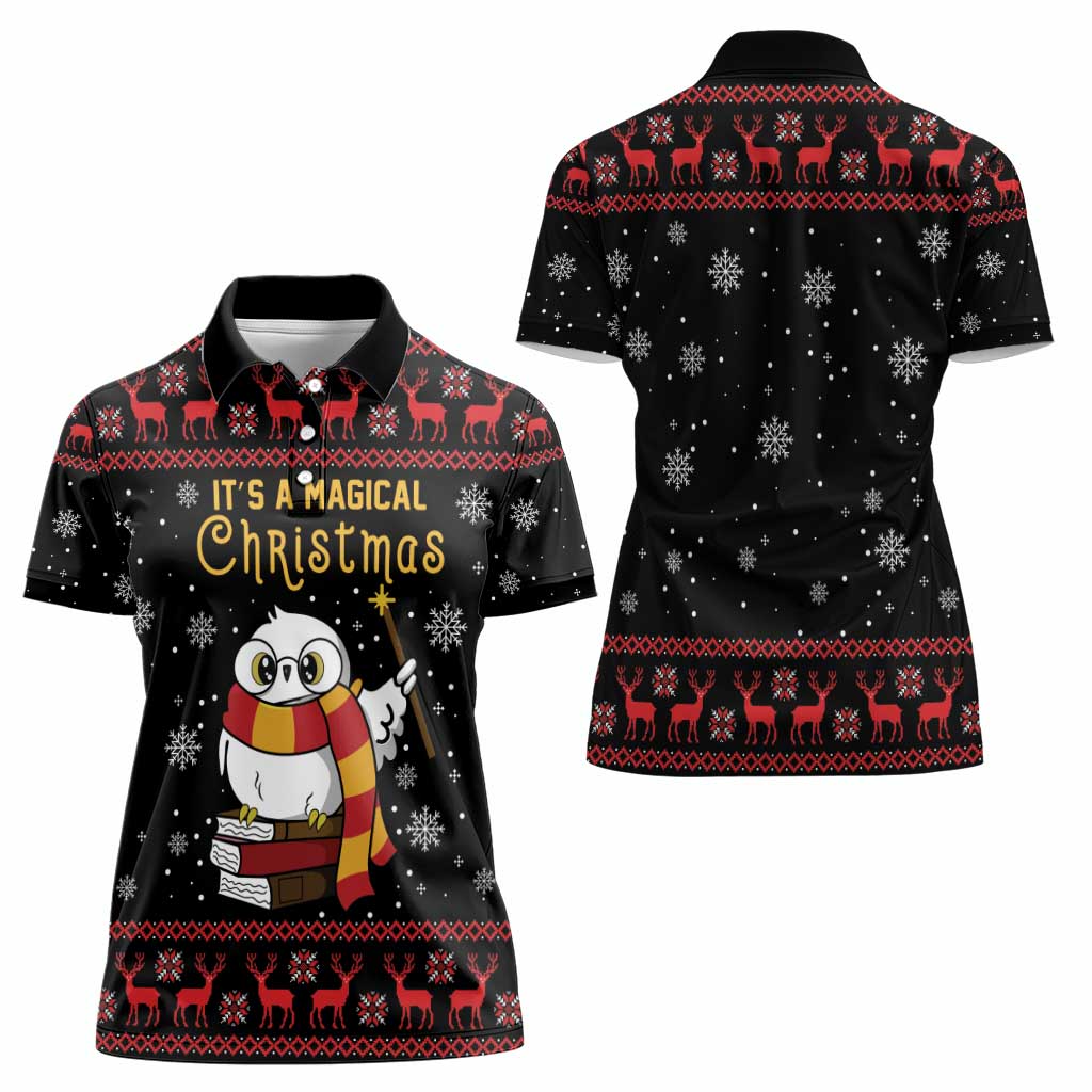 Magical Christmas Women Polo Shirt Owl Book Xmas DT04 - Wonder Print Shop
