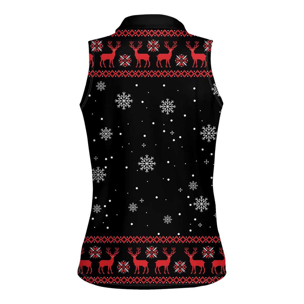 Magical Christmas Women Sleeveless Polo Shirt Owl Book Xmas DT04 - Wonder Print Shop