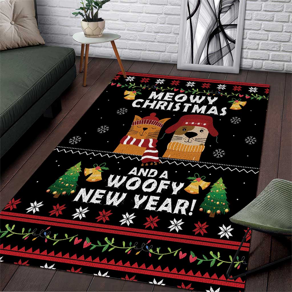 Meowy Christmas And Woofy New Year Area Rug DT04 - Wonder Print Shop