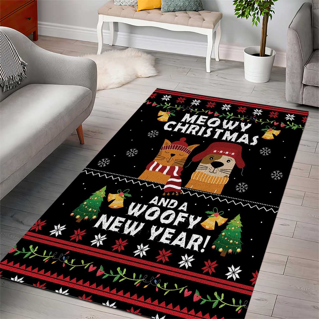 Meowy Christmas And Woofy New Year Area Rug DT04 - Wonder Print Shop
