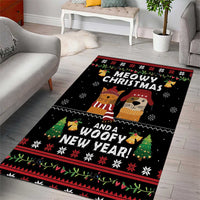 Meowy Christmas And Woofy New Year Area Rug DT04 - Wonder Print Shop