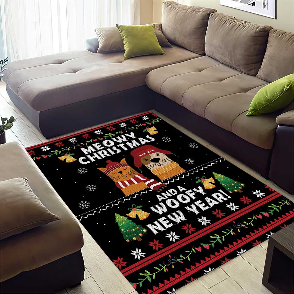Meowy Christmas And Woofy New Year Area Rug DT04 - Wonder Print Shop