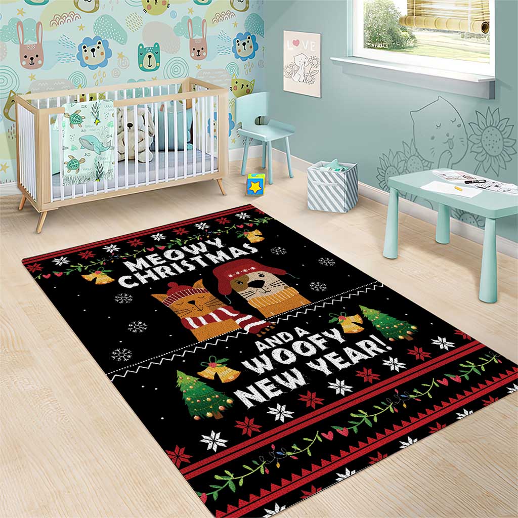 Meowy Christmas And Woofy New Year Area Rug DT04 - Wonder Print Shop