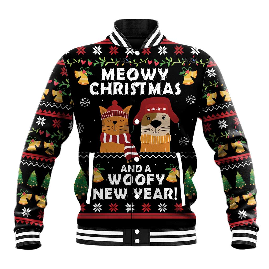 Meowy Christmas And Woofy New Year Baseball Jacket DT04 - Wonder Print Shop