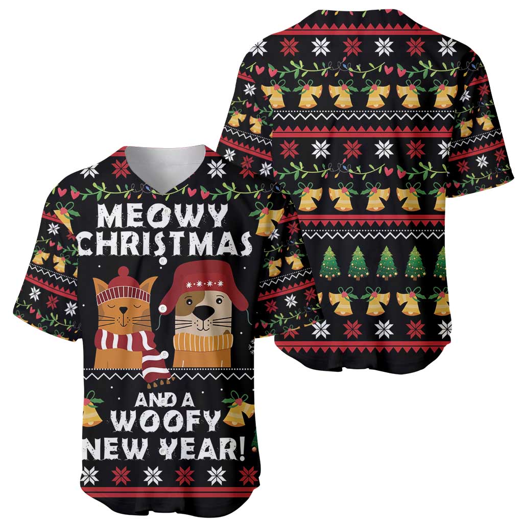 Meowy Christmas And Woofy New Year Baseball Jersey DT04 - Wonder Print Shop