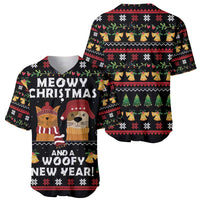 Meowy Christmas And Woofy New Year Baseball Jersey DT04 - Wonder Print Shop
