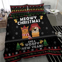 Meowy Christmas And Woofy New Year Bedding Set DT04 - Wonder Print Shop