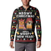 Meowy Christmas And Woofy New Year Button Sweatshirt DT04 - Wonder Print Shop