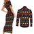 Meowy Christmas And Woofy New Year Couples Matching Short Sleeve Bodycon Dress and Long Sleeve Button Shirt DT04 - Wonder Print Shop