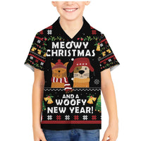 Meowy Christmas And Woofy New Year Family Matching Mermaid Dress and Hawaiian Shirt DT04 - Wonder Print Shop