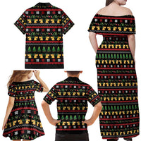 Meowy Christmas And Woofy New Year Family Matching Off Shoulder Maxi Dress and Hawaiian Shirt DT04 - Wonder Print Shop