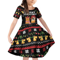 Meowy Christmas And Woofy New Year Family Matching Off Shoulder Short Dress and Hawaiian Shirt DT04 - Wonder Print Shop