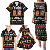 Meowy Christmas And Woofy New Year Family Matching Puletasi and Hawaiian Shirt DT04 - Wonder Print Shop