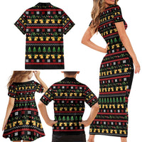 Meowy Christmas And Woofy New Year Family Matching Short Sleeve Bodycon Dress and Hawaiian Shirt DT04 - Wonder Print Shop