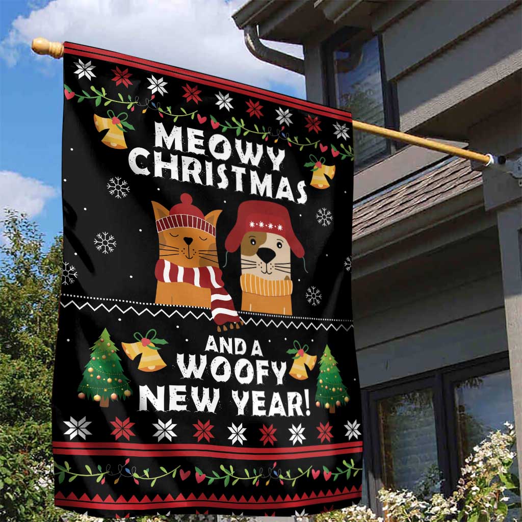 Meowy Christmas And Woofy New Year Garden Flag DT04 - Wonder Print Shop
