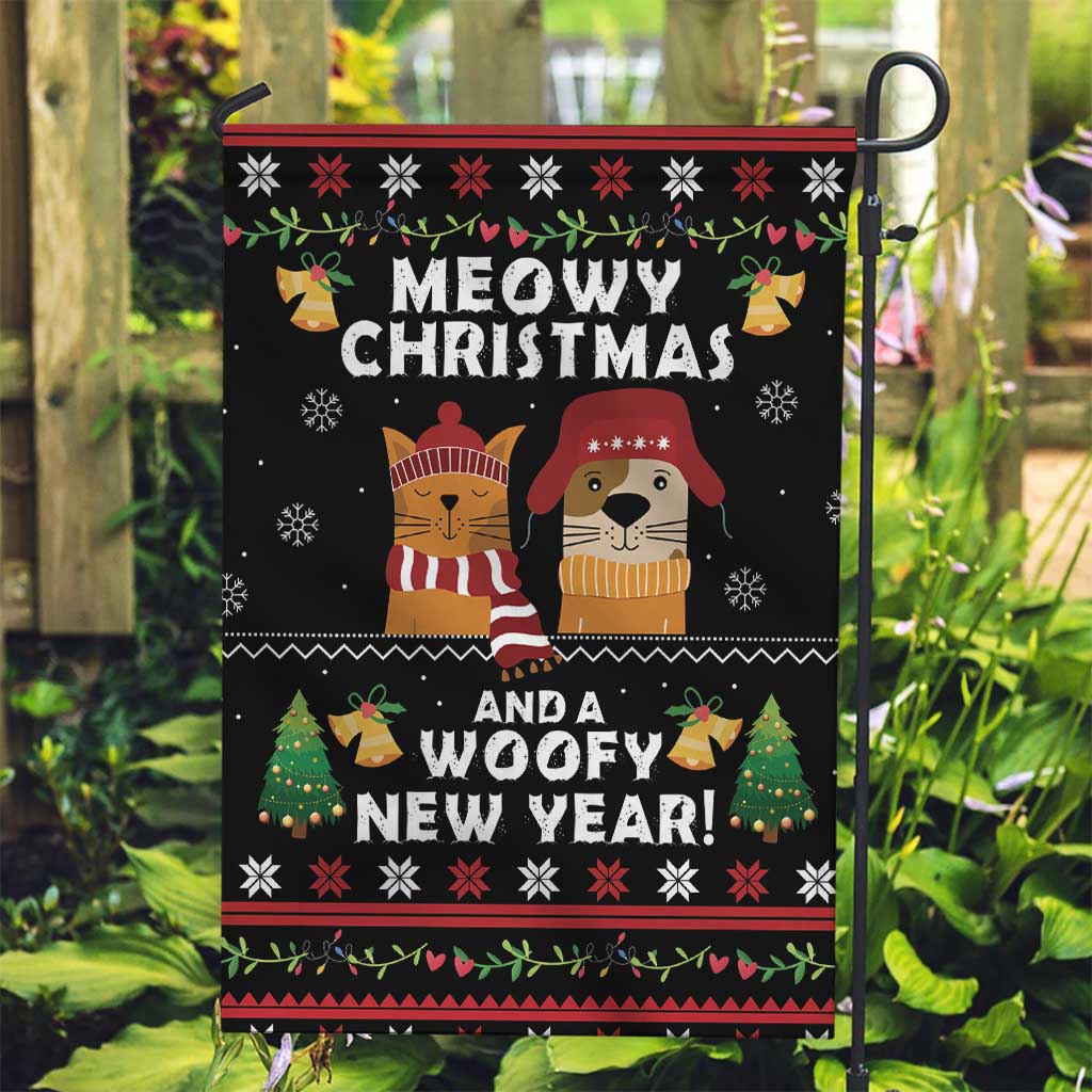 Meowy Christmas And Woofy New Year Garden Flag DT04 - Wonder Print Shop