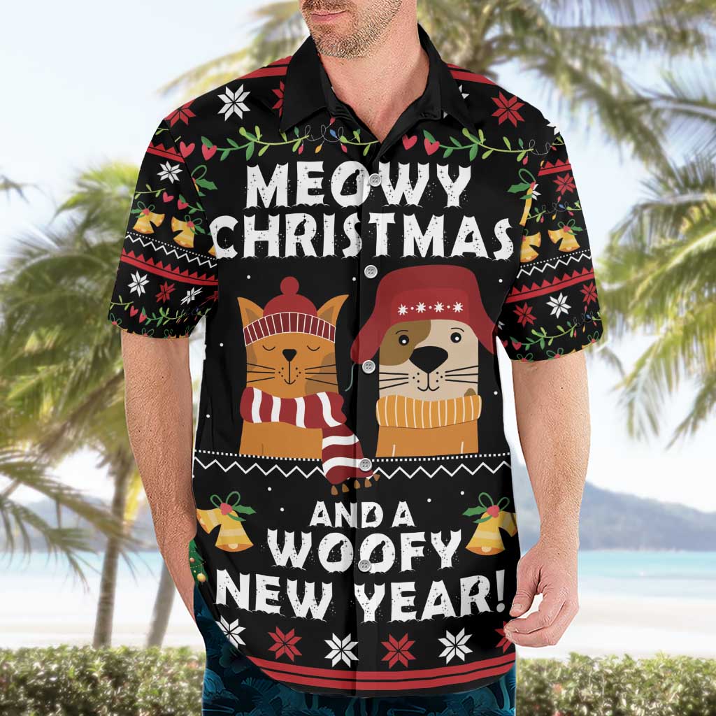 Meowy Christmas And Woofy New Year Hawaiian Shirt DT04 - Wonder Print Shop
