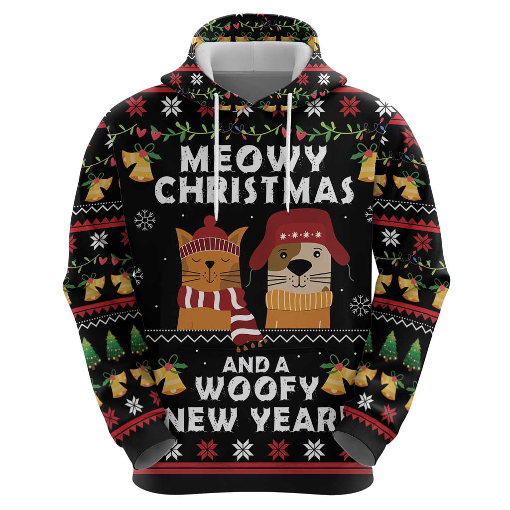Meowy Christmas And Woofy New Year Hoodie DT04 - Wonder Print Shop