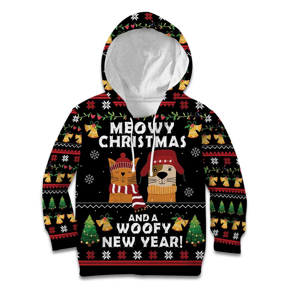 Meowy Christmas And Woofy New Year Kid Hoodie DT04 - Wonder Print Shop
