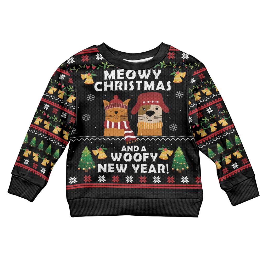 Meowy Christmas And Woofy New Year Kid Ugly Christmas Sweater DT04 - Wonder Print Shop