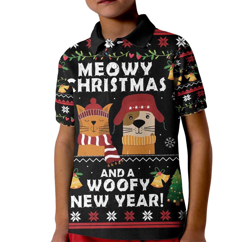 Meowy Christmas And Woofy New Year Kid Polo Shirt DT04 - Wonder Print Shop