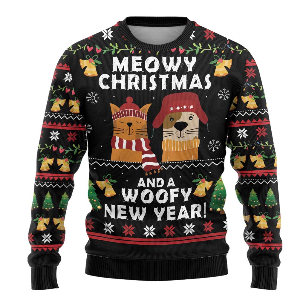Meowy Christmas And Woofy New Year Ugly Christmas Sweater DT04 - Wonder Print Shop