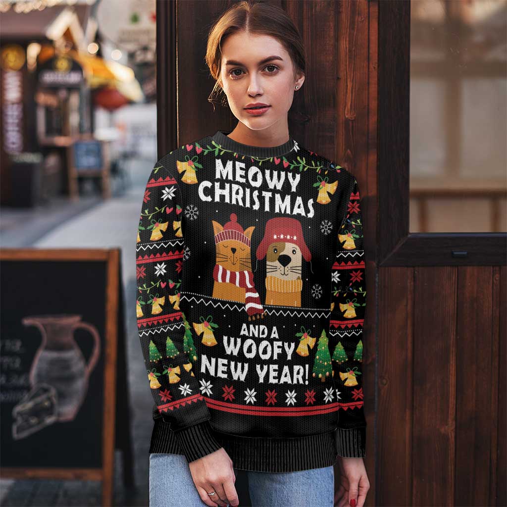 Meowy Christmas And Woofy New Year Ugly Christmas Sweater DT04 - Wonder Print Shop