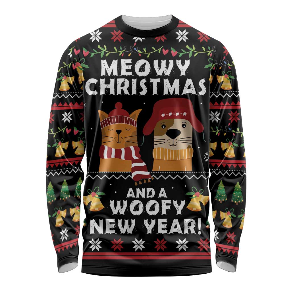 Meowy Christmas And Woofy New Year Long Sleeve Shirt DT04 - Wonder Print Shop