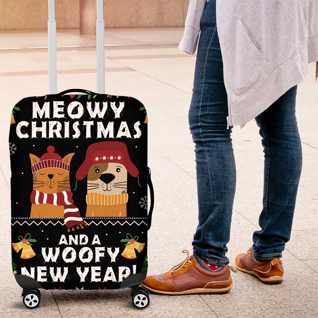 Meowy Christmas And Woofy New Year Luggage Cover DT04 - Wonder Print Shop