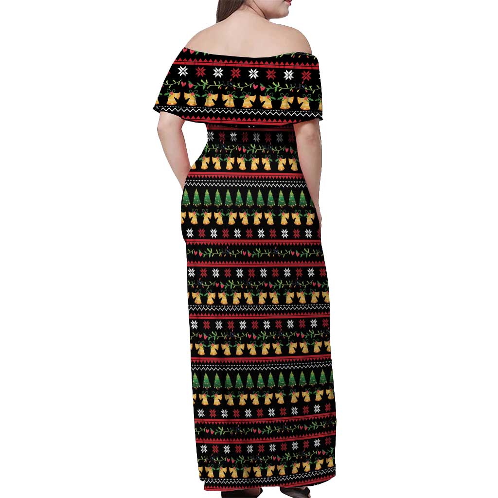 Meowy Christmas And Woofy New Year Off Shoulder Maxi Dress DT04 - Wonder Print Shop