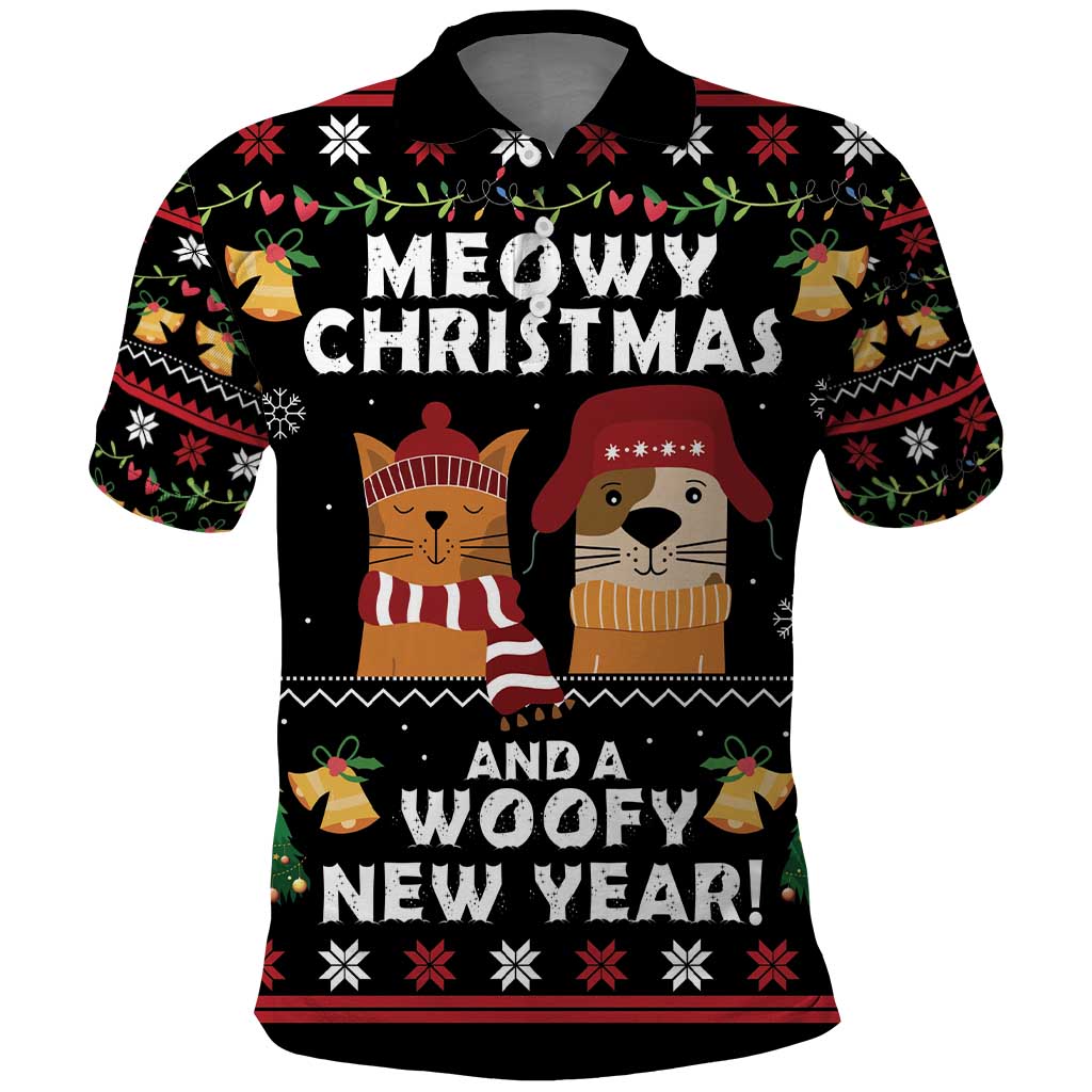 Meowy Christmas And Woofy New Year Polo Shirt DT04 - Wonder Print Shop