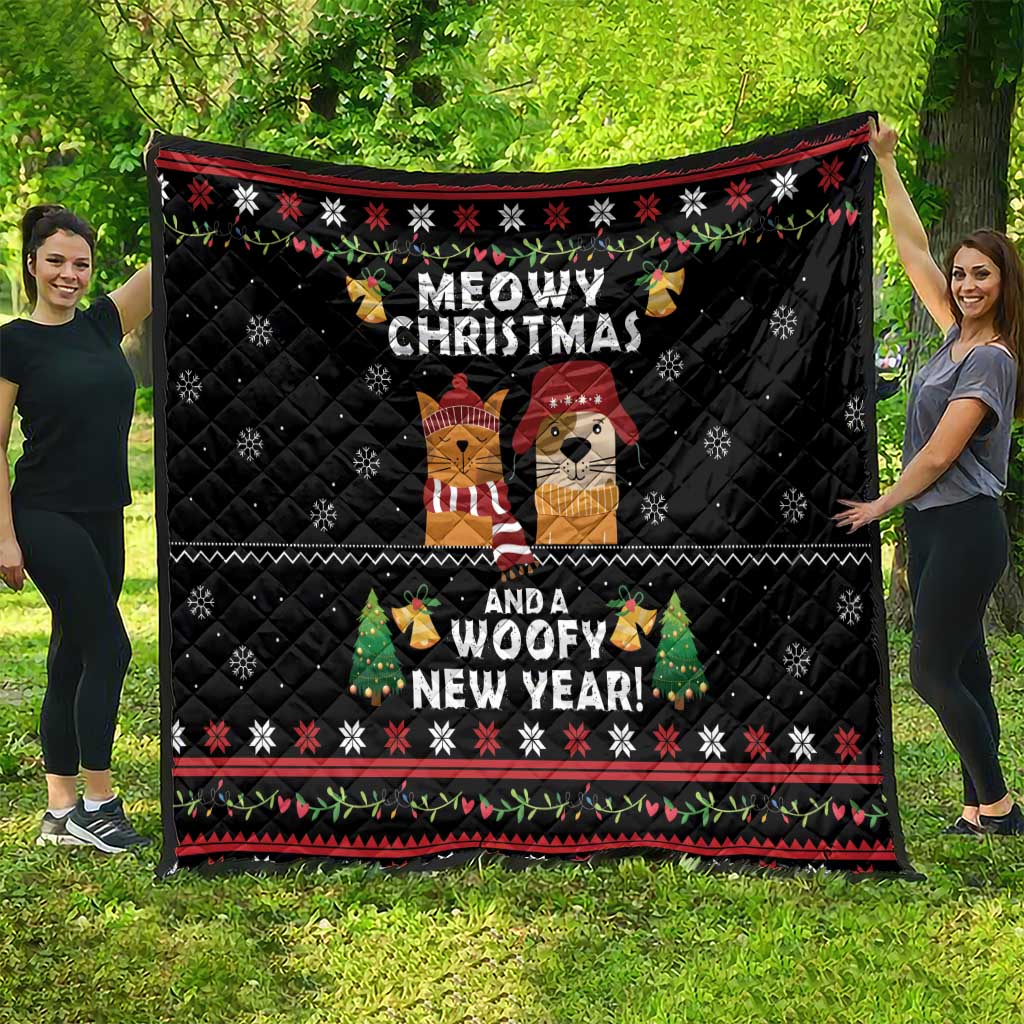 Meowy Christmas And Woofy New Year Quilt DT04 - Wonder Print Shop