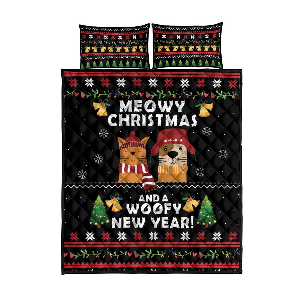 Meowy Christmas And Woofy New Year Quilt Bed Set DT04 - Wonder Print Shop