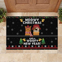 Meowy Christmas And Woofy New Year Rubber Doormat DT04 - Wonder Print Shop