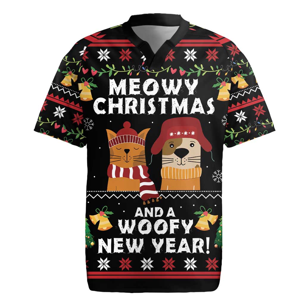 Meowy Christmas And Woofy New Year Rugby Jersey DT04 - Wonder Print Shop