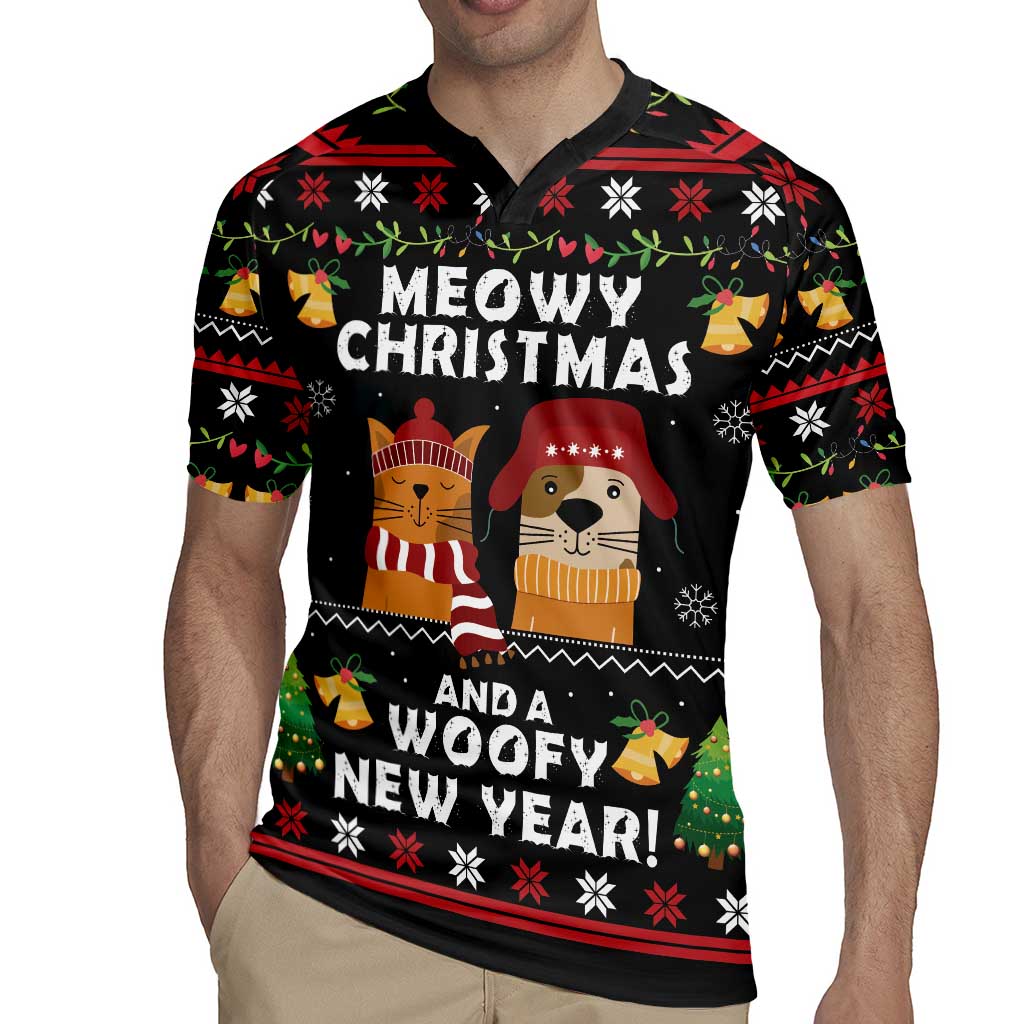 Meowy Christmas And Woofy New Year Rugby Jersey DT04 - Wonder Print Shop