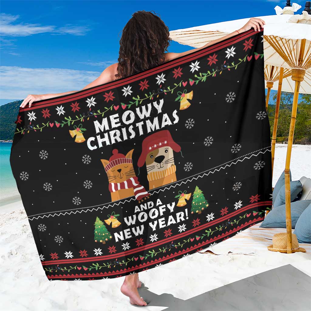 Meowy Christmas And Woofy New Year Sarong DT04 - Wonder Print Shop