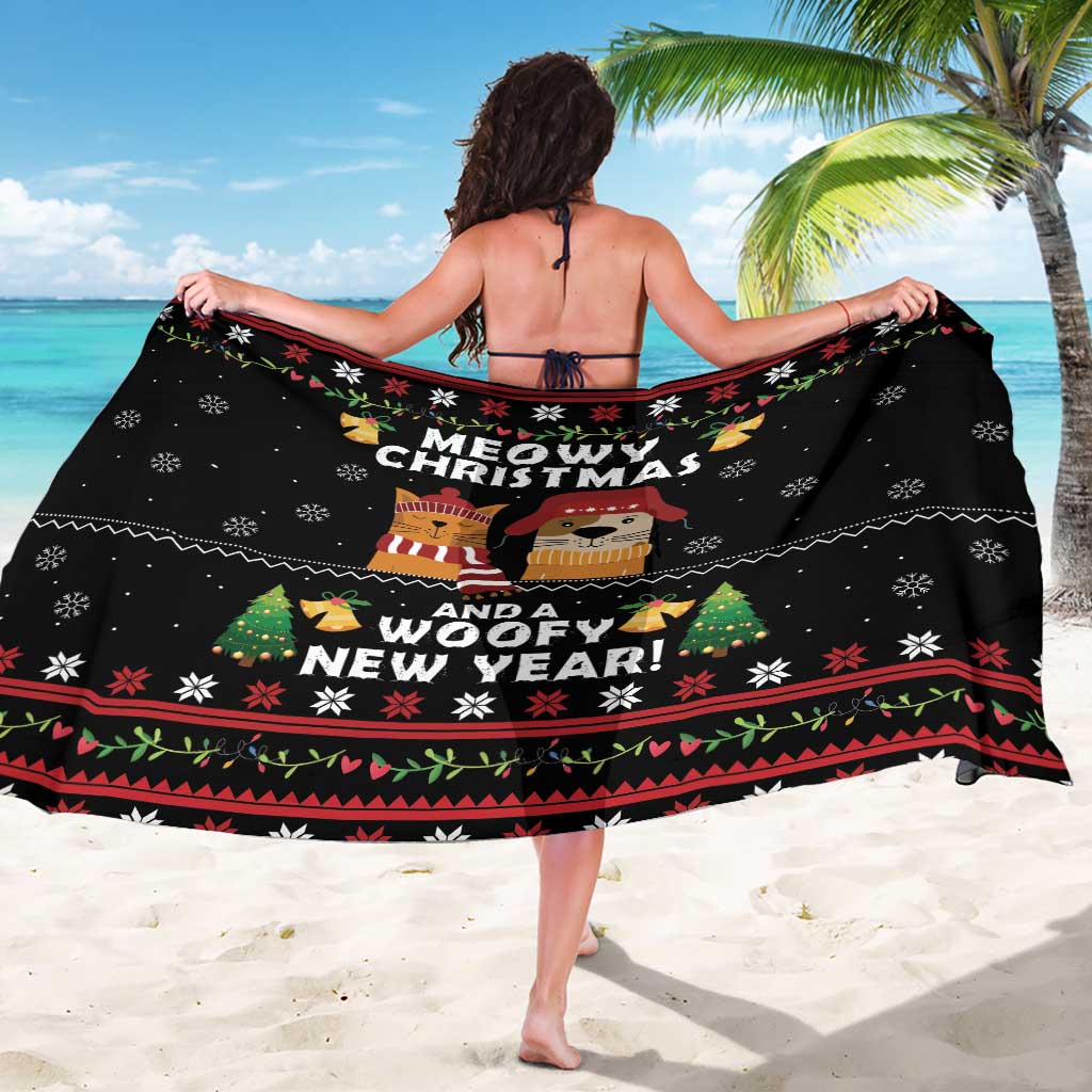 Meowy Christmas And Woofy New Year Sarong DT04 - Wonder Print Shop