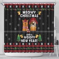 Meowy Christmas And Woofy New Year Shower Curtain