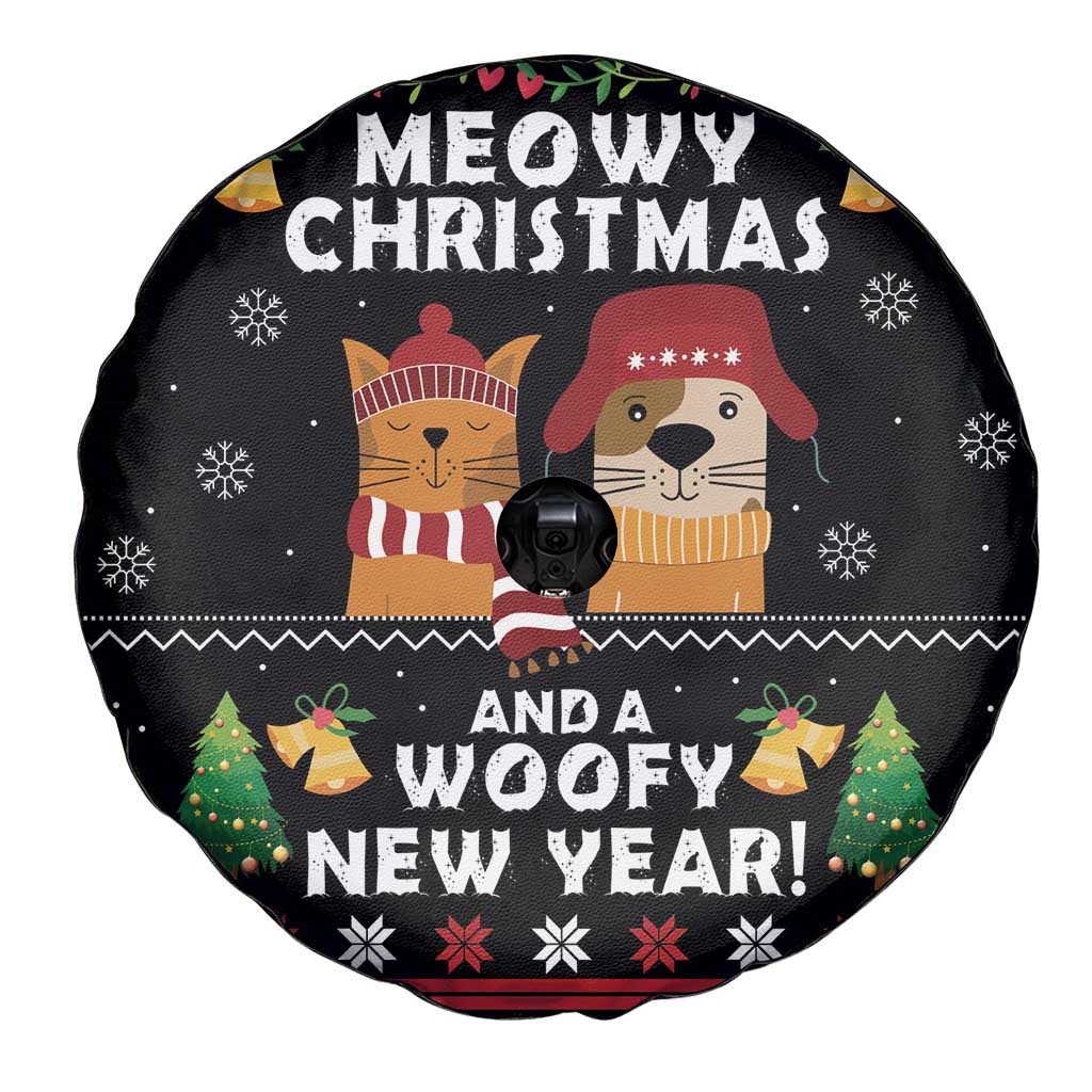 Meowy Christmas And Woofy New Year Spare Tire Cover DT04 - Wonder Print Shop